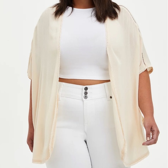 torrid Other - TORRID Sand Crinkle Gauze Shawl Kimono